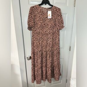 Pretty Garden | Leopard Print Women's Dress | large